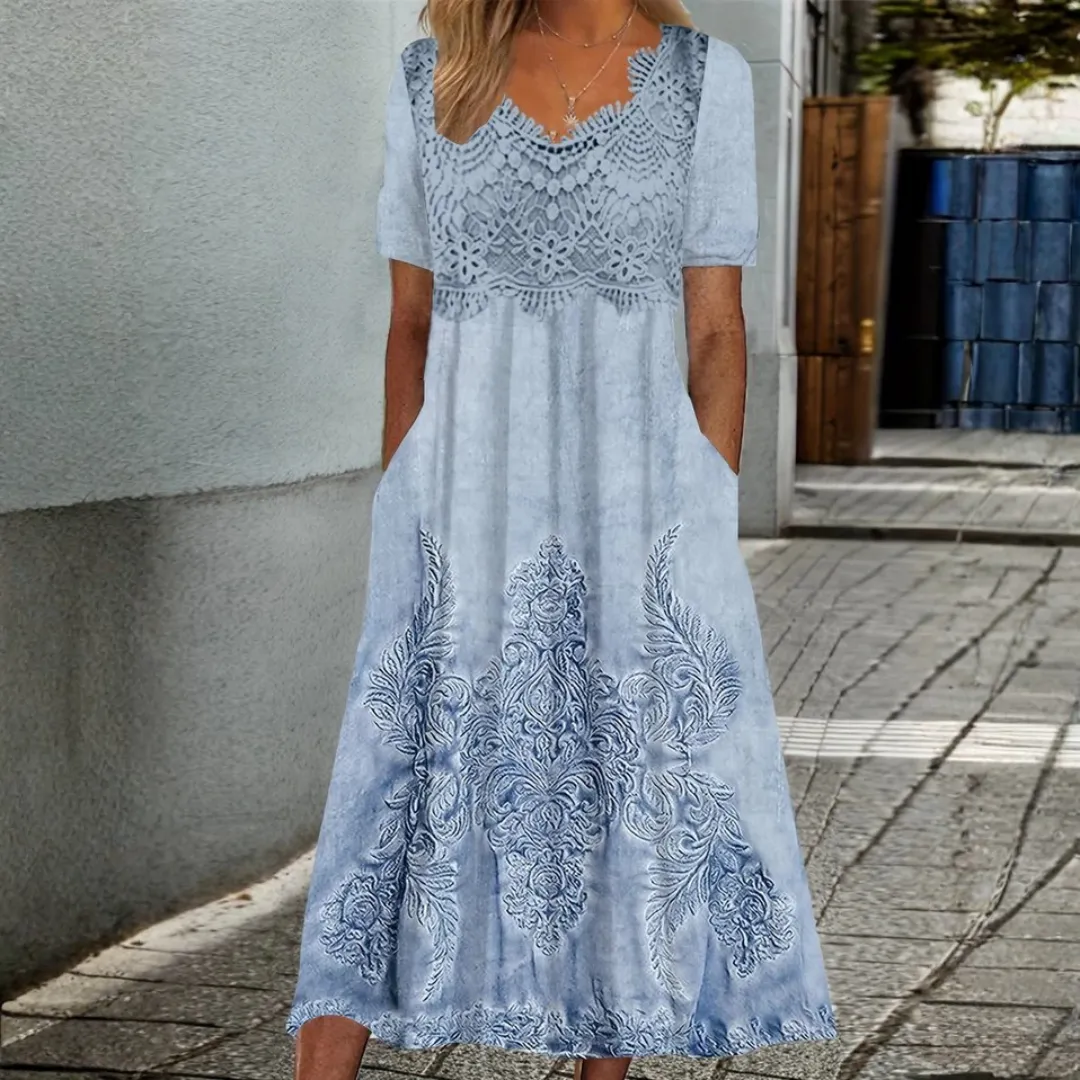 ÍNDIGO | VESTIDO MIDI FLORAL ELEGANTE