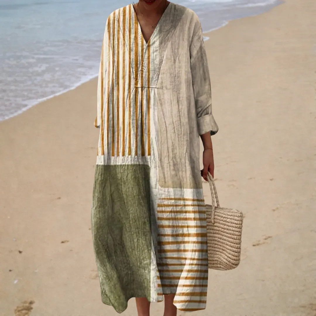 Vestido de verão estampado lisonjeiro